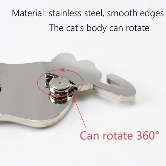 Silver Cat Keychain • Rotating Body Charm • Kawaii Cute Accessory - New - Picture 7 of 9